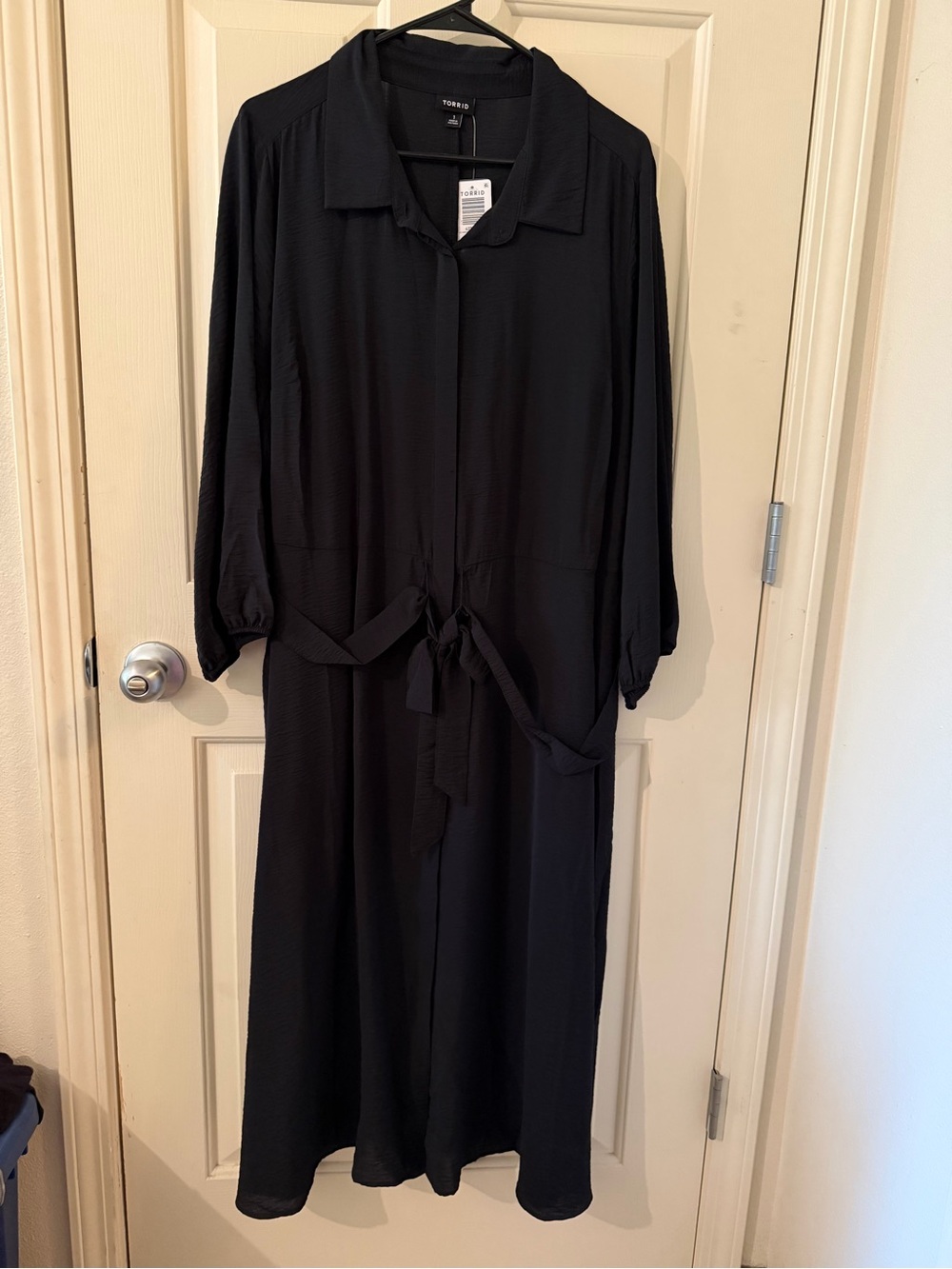 torrid Deep Black Midi Shirt Dress